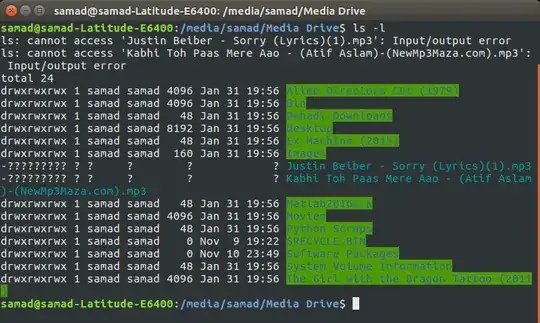 Ls -l Commanded on to the directory with IO porblems
