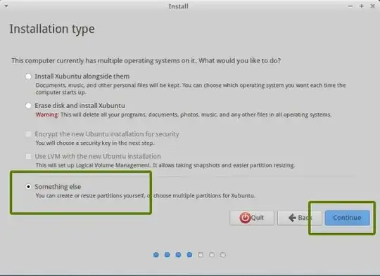 Screenshot while installing Xubuntu 