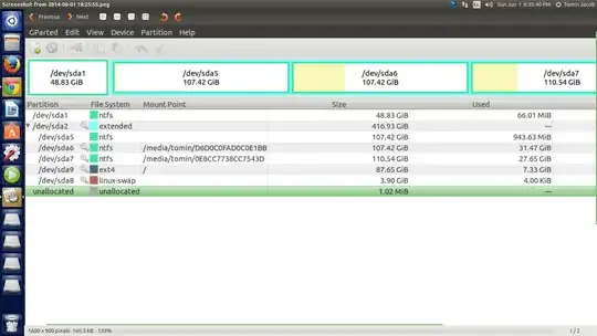 Screenshot of GParted