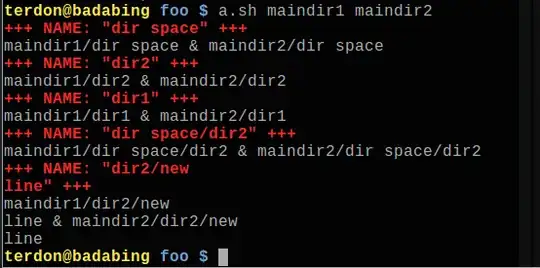 Screenshot showing the script's output