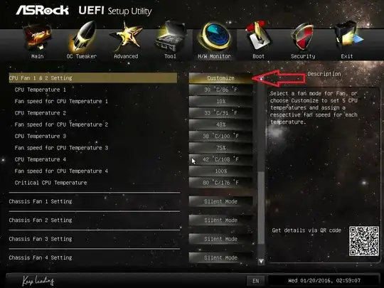 ASRock UEFI setup for fan control