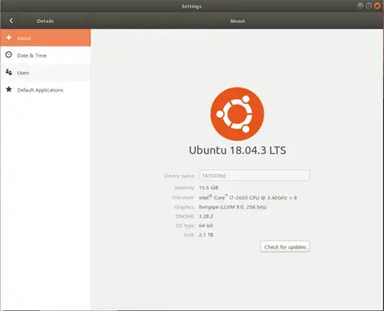 This is my captured image of Ubuntu version