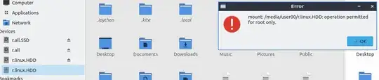 I get this error when clicking on the last 'r.linux.HDD'