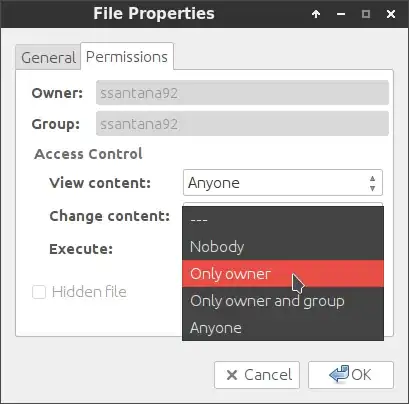 3 - change permission with pcmanfm file properties