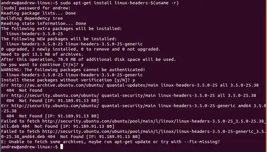Terminal - header errors