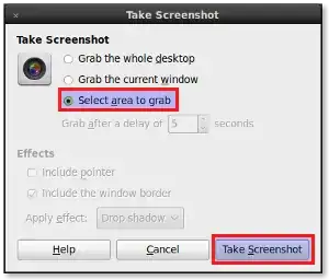 Take Screenshot dialog