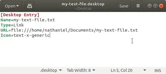 desktop file in Gedit