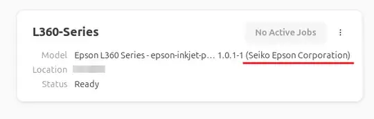 Installed Epson L360 printer