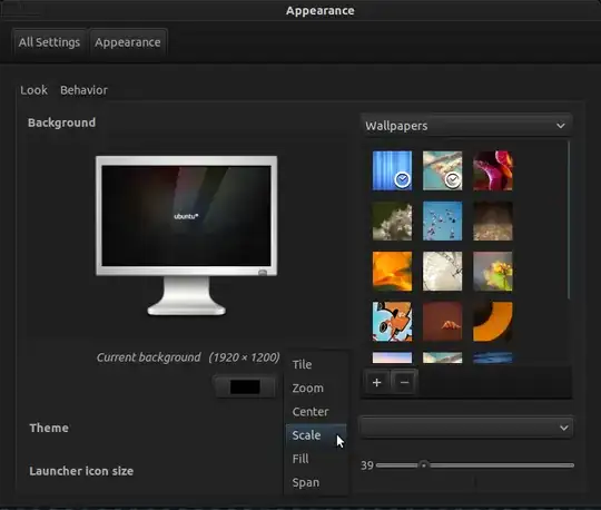 Settings > Appearance dialog