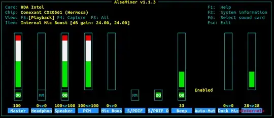 alsamixer screenshot