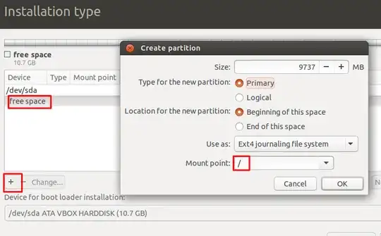 create root partition