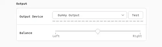 Screenshot of sound output setting