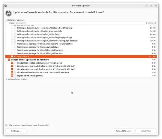 image of software updater after update is complete