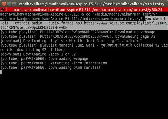 downloading playlist by Youtube-dl