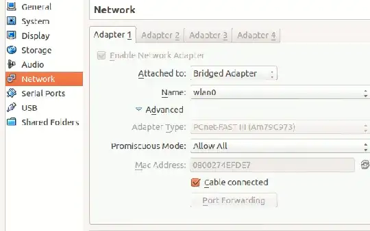 Virtualbox Network Settings