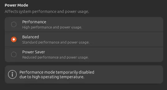 performance mode being disabled