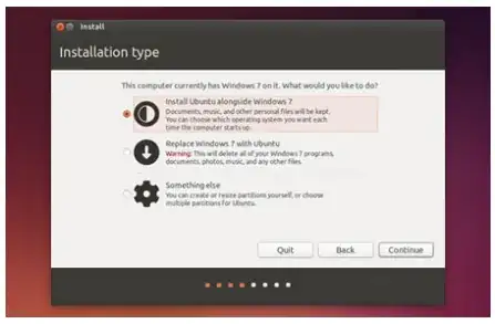 Install - Installation type - This computer currently has Windows 7 on it. What would you like to do?