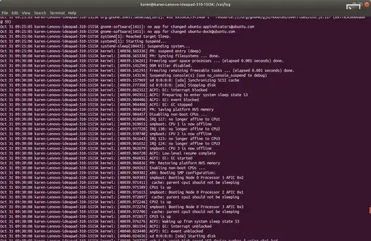 syslog of laptop waking up
