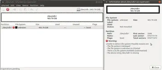 mount error in gparted