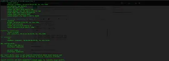 Screenshot result nmcli