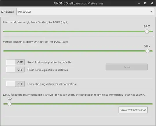 extension settings window