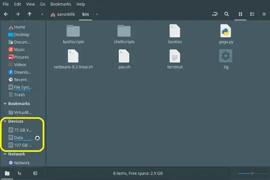 Files app showing other partitions