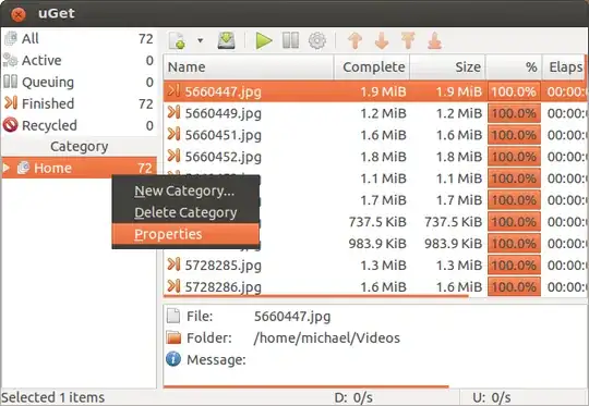 uGet Main Window and Category Context Menu