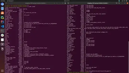 Here's another instance of sudo lsmod