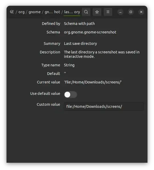 Custom value in /org/gnome/gnome-screenshot/