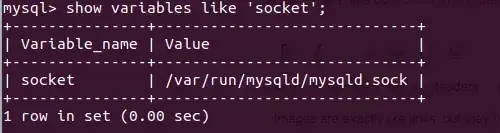 MySQL CLI command to find the socket.