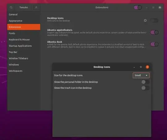 Ubuntu Tweaks disable desktop icons