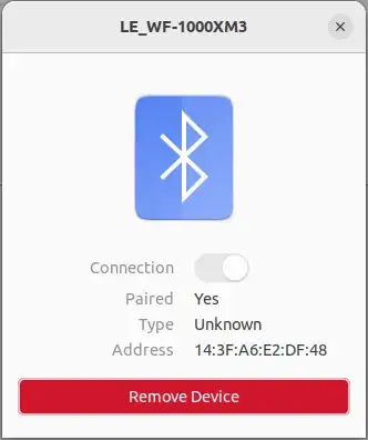 Bluetooth settings for headphones