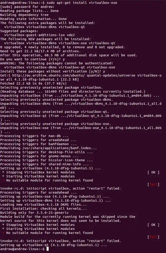 Terminal - install errors