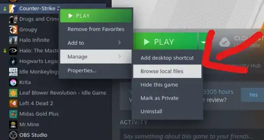 Steam game - Browse local files