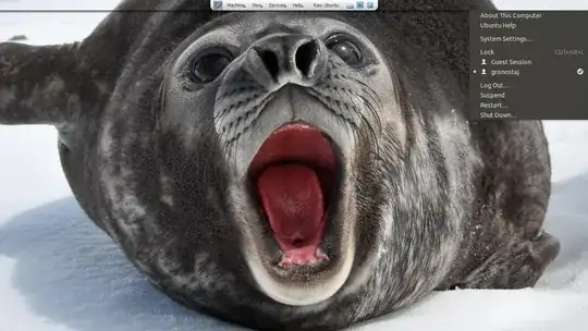 Screenshot of desktop with Power menu open and Unity windows invisible