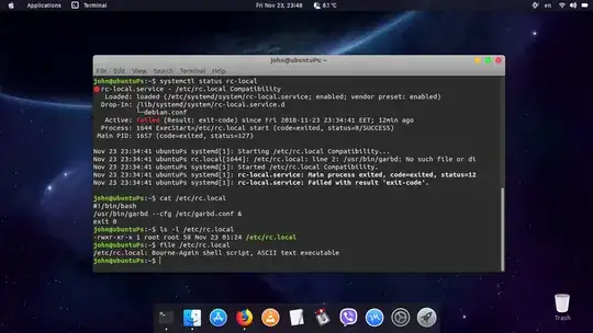 screenshot from terminal