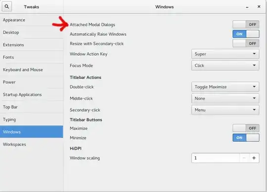"Attached model dialogs" under "Windows" disabled