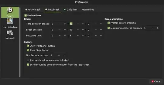 Workrave Rest Break settings