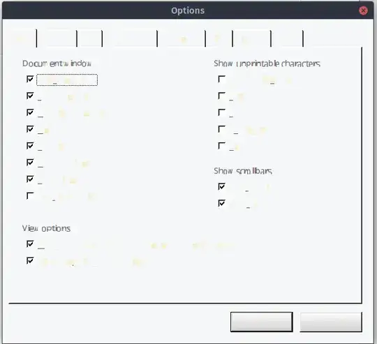 Options dialog example
