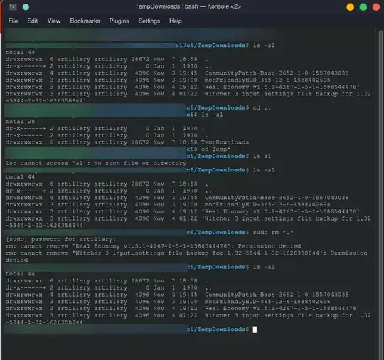Screenshot of the error