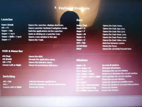 Keyboard shortcuts, first screen after installation of Ubuntu 14.04LTS