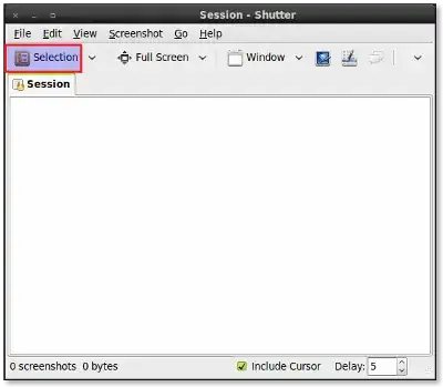 Selection option in top left of window