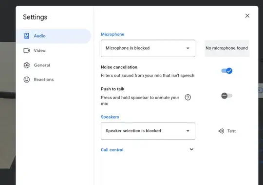 pipewire pipewire-pulse Chrome Google Meet Error: Microphone is blocked. No microphone found. Speaker selection is blocked.
