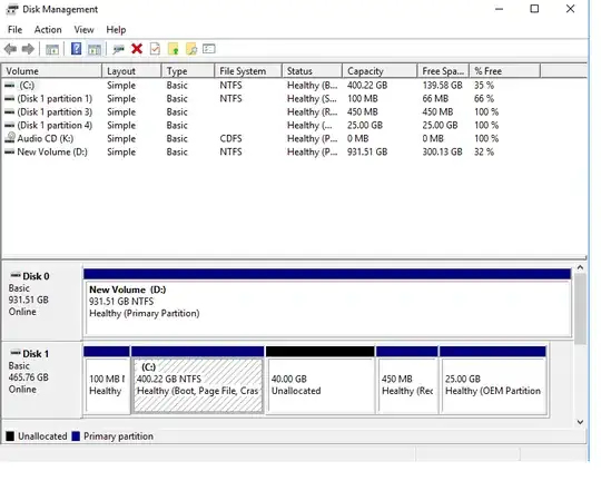 Windows Disk Manager Screenshot