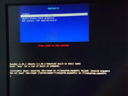 photo of screen showing initramfs BusyBox prompt