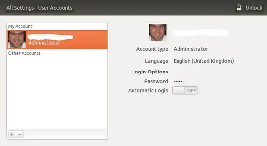user account profile in system settings