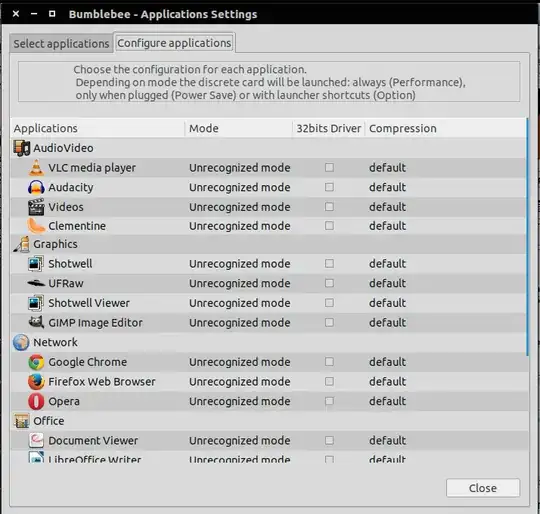 bumblebee applications settings