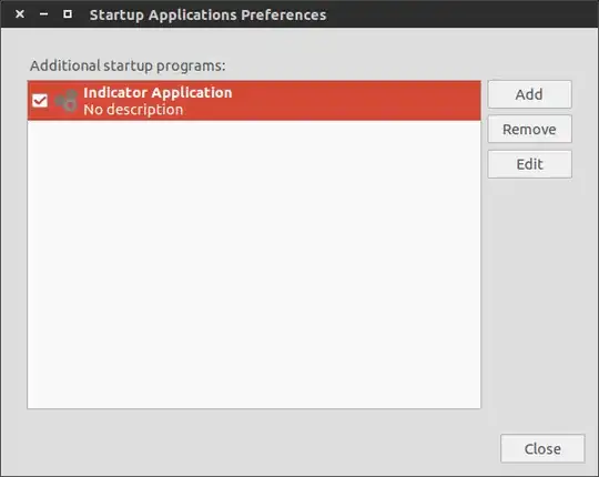 Startup Applications window