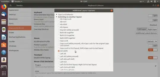 GNOME Tweaks - set <Ctrl+Shift>