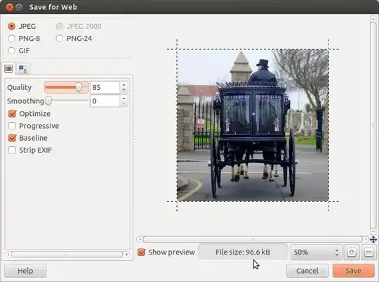 save for web quality tab